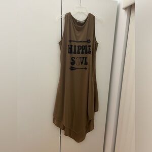 Beige T-shirt dress Hippie Soul